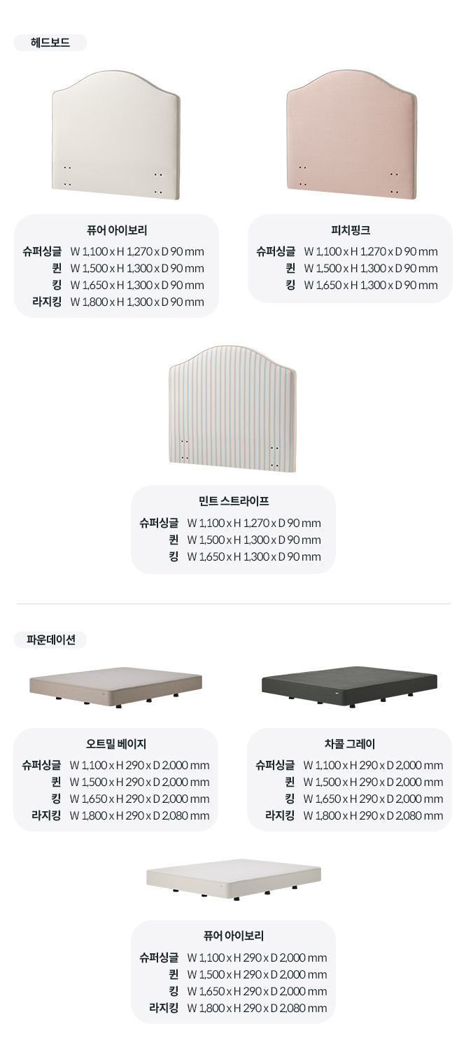 루나 프레임 한 눈에 비교하기 이미지