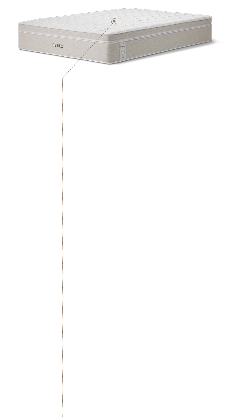 마지막까지 탄탄하게 지지하고 소프트한 터치감을 전달하는 슬림 탑퍼형 매트리스 이미지