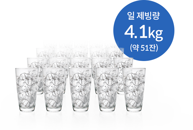 1일 얼음 약 48~55잔