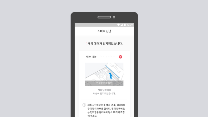 기기의 상태를 실시간으로 모니터링하여 해결 방법까지 알려 주는 스마트 진단 이미지